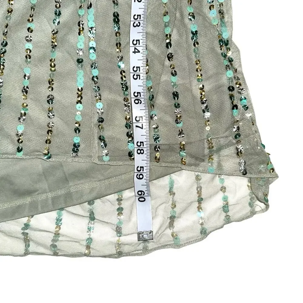 NWOT Mac Duggal Sequin Sleeveless Gown sz 6 in Sage 10702